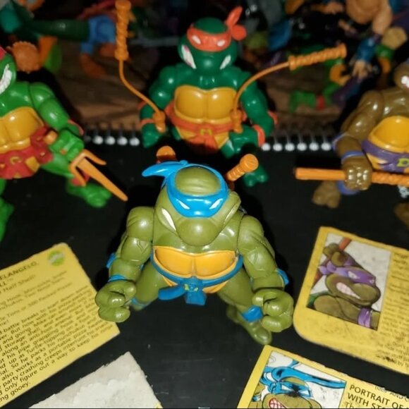 Michelangelo Leonardo Donatello Raphael Storage Shell Complete Lot of 4 FileCard - Picture 2 of 6